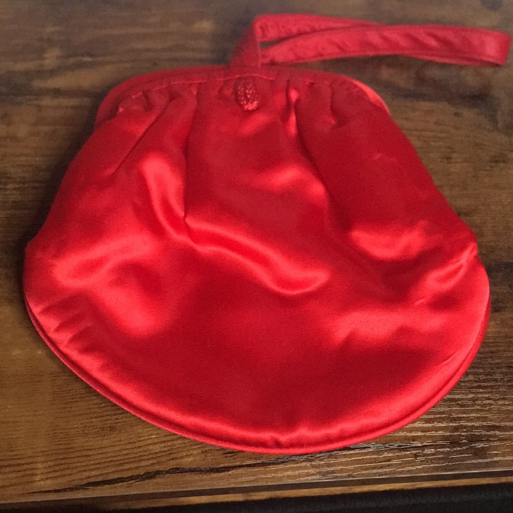 Laura Gayle Red Satin Wrist Purse